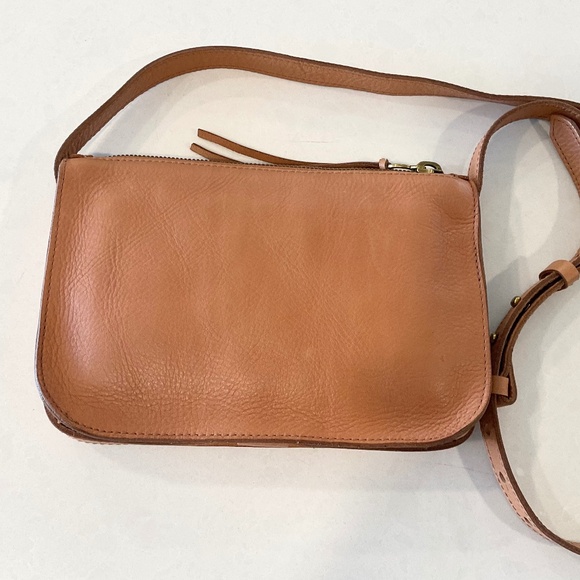 MADEWELL The Simple Crossbody Multi Striped Tan Leather Bag - Picture 4 of 11